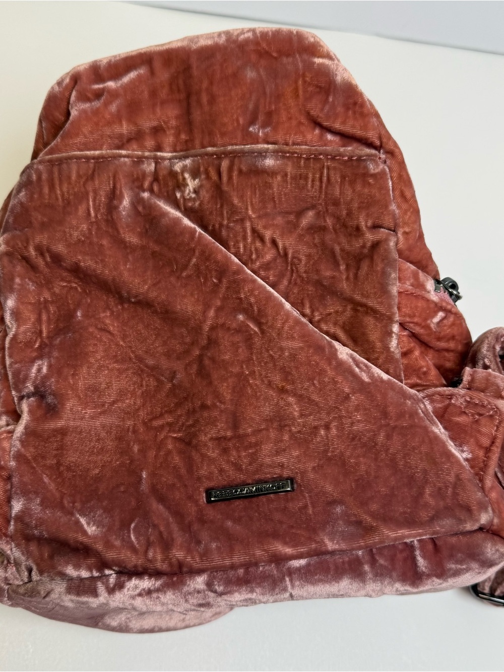 REBECCA MINKOFF MEDIUM VELVET JULIAN PINK BACKPACK $245 Travel Organizer Purse - Picture 8 of 14